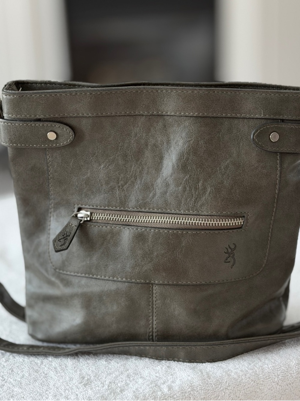 Browning Brown Leather Conceal Carry Crossbody Purse